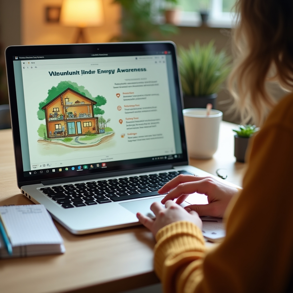 Energy-saving tips webinar showing infographic of home energy use patterns